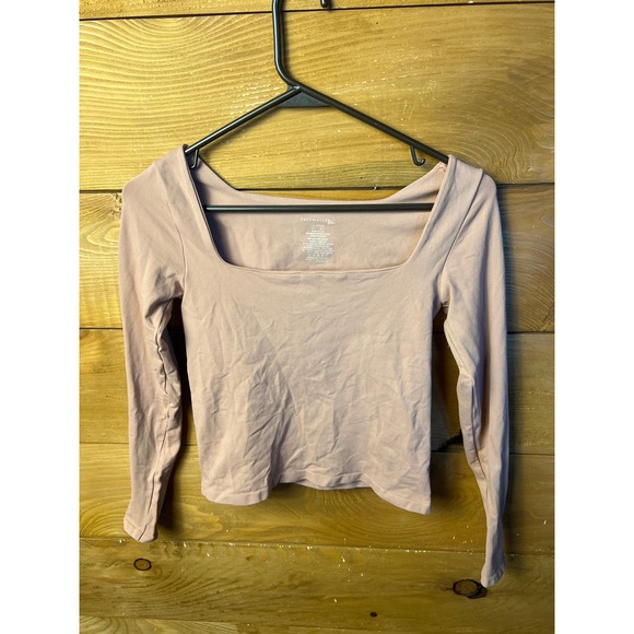 Intimately Free People Womens Clean Lines Square Neck Long Sleeve Top Blouse M/L - Picture 1 of 5